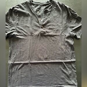 J Crew Men's Short-Sleeve Henley Shirt in Charcoal Gray